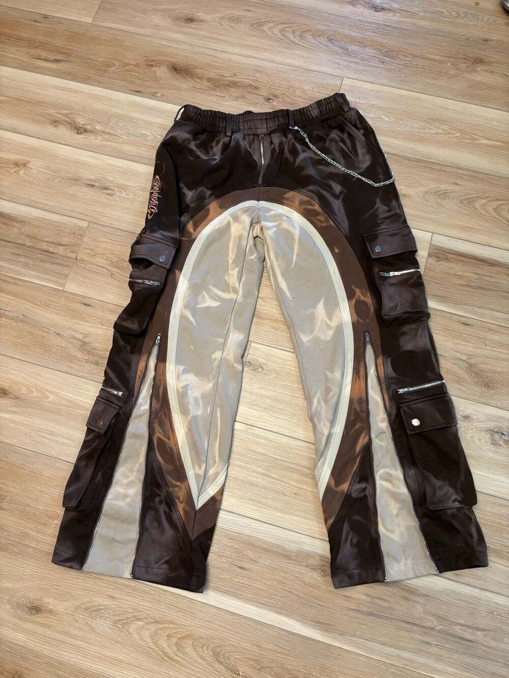 Discipline Confidential Patchwork Cargo Track Pants Rare Grunge